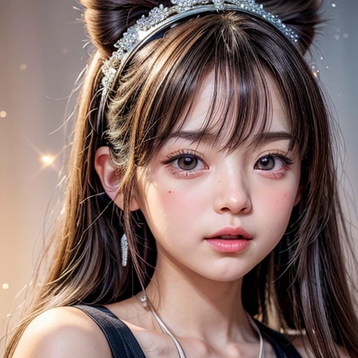 NSFW, 8k, High-level, absurd, masterpiece, best quality, primitive, very detailed CG, very detailed wallpaper, perfect lighting, Extremely detailed (((The personifying " Wolverine " as a Little Girl))), MysticSight, Tyndall effect, Tyndall scattering, Studio gray background with (many Dazzling RainbowColor particles BokeH:1.28), (RoundlyButts, ThighGap), (Exposed:0.4), (Assfocus with looking ahead), BREAK (NOGIZAKA face variations) Extremely Detailed very KAWAII face variations, perfect anatomy, Childish, captivating gaze, elaborate detailed Eyes with (sparkling highlights:1.28), long eyelashes、Glossy RED Lips with beautiful details, Coquettish tongue, Rosy cheeks, Radiant PearlSkin with clear transparency . { (Dynamic LifeLike expressions:1.4) | :d) }, (large eyes:-1) .