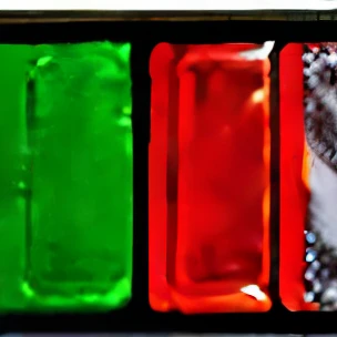 A commercial image written PGG Palha Goiânia Gourmet and with the font of the letters Bold with colors of the Italian flag