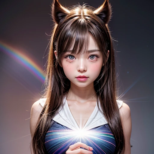 NSFW, 8k, High-level, absurd, masterpiece, best quality, primitive, very detailed CG, very detailed wallpaper, perfect lighting, Extremely detailed (((The personifying " Wolverine " as a ))), MysticSight, Tyndall effect, Tyndall scattering, Studio gray background with (many Dazzling RainbowColor particles BokeH:1.28), (RoundlyButts, ThighGap), (Exposed:0.4), (Assfocus with looking ahead), BREAK (NOGIZAKA face variations) Extremely Detailed very KAWAII face variations, perfect anatomy, Childish, captivating gaze, elaborate detailed Eyes with (sparkling highlights:1.28), long eyelashes、Glossy RED Lips with beautiful details, Coquettish tongue, Rosy cheeks, Radiant PearlSkin with clear transparency . { (Dynamic LifeLike expressions:1.4) | :d) }, (large eyes:-1) .