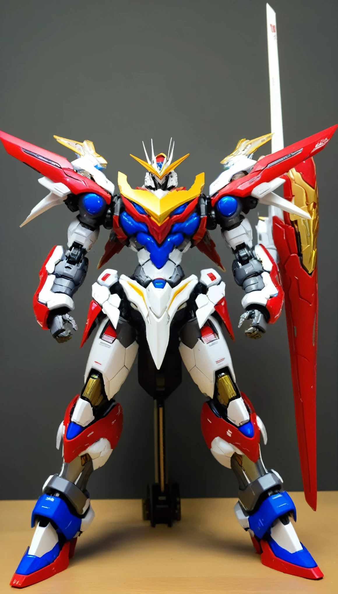 Humanoid Mecha, fully enclosed shoulder guards, matching arm and leg guards, full body, full armor, the design balances heavy with agility, (the color scheme is primarily white with red and blue accents, the concept Inspired by Super robot, organic biotech armor, standing, floating high above the futuristic sci-fi city), exquisite and mature art style, (aura effect, energy, glowing eyes, the armor glows), ((SRS)), metallic, dynamic, dramatic, high definition, best quality, highres, ultra-detailed, ultra-fine painting, extremely delicate, professional, perfect body proportions, anatomically correct, symmetrical face, extremely detailed eyes and face, high quality eyes, creativity, RAW photo, UHD, 32k, Natural light, cinematic lighting, masterpiece-anatomy-perfect, masterpiece:1.5