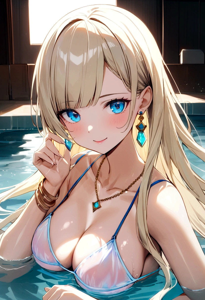 2 位Very漂亮的瑞典16 歲漂亮的女孩、 white blond hair、 (( Sexy and gorgeous transparent underwear and panties with gold rims))、(Colorful transparent underwear and panties) 、Very、 shiny skin、 white skinned、 a smile、 beautiful bangs、 long and straight、 2位絲般美麗的white blond hair女郎、 shiny hair、 Extra long ponytail、 Eyeliner、 a small face、 Extra large firm breasts、 crystal clear ocean blue eyes、 shining with beautiful light、 Earrings, pendants, headwear and bracelets hanging from the ears、beautiful and smart girl、 Take a group photo of your upper body lying down in an indoor bath、 Looking to the future