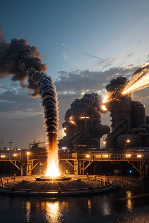 hyper realistic photo metallurgical and steel industries 4k
