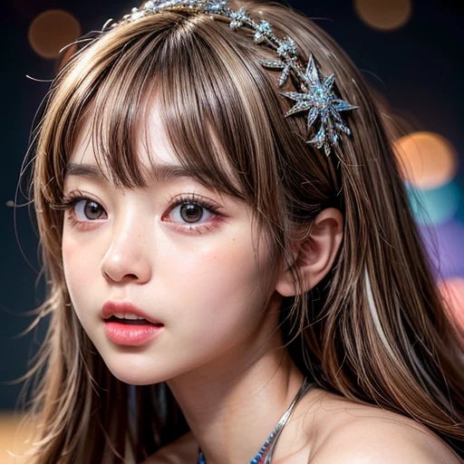 NSFW, 8k, High-level, absurd, masterpiece, best quality, primitive, very detailed CG, very detailed wallpaper, perfect lighting, Extremely detailed (((The personifying " SuperWoman " as a Little Girl))), MysticSight, Tyndall effect, Tyndall scattering, Studio gray background with (many Dazzling RainbowColor particles BokeH:1.28), (RoundlyButts, ThighGap), (Exposed:0.4), (Assfocus with looking ahead), BREAK (NOGIZAKA face variations) Extremely Detailed very KAWAII face variations, perfect anatomy, Childish, captivating gaze, elaborate detailed Eyes with (sparkling highlights:1.28), long eyelashes、Glossy RED Lips with beautiful details, Coquettish tongue, Rosy cheeks, Radiant PearlSkin with clear transparency . { (Dynamic LifeLike expressions:1.4) | :d) }, (large eyes:-1) .