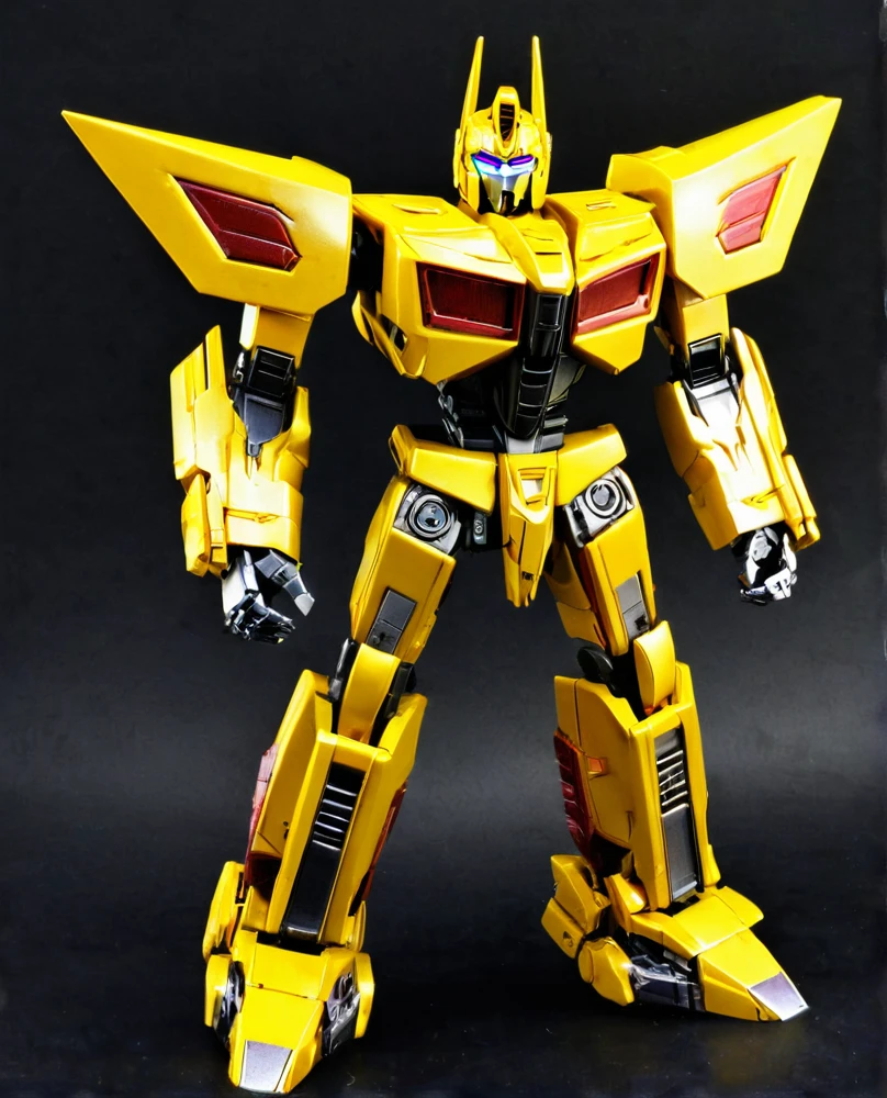 Transformers, yellow red colour metal, as decepticon, full body,