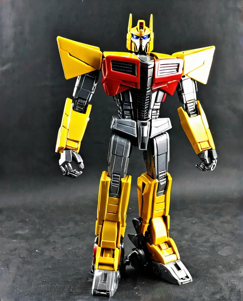 Transformers, yellow red colour metal, as decepticon, full body,