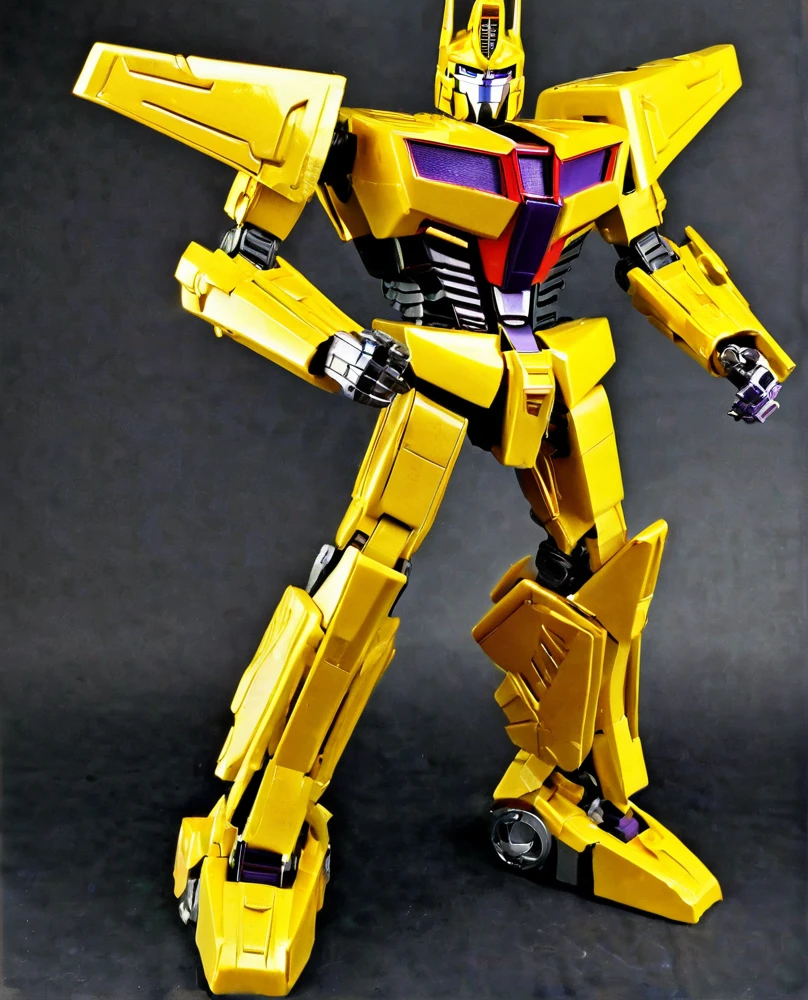Transformers, yellow red colour metal, as decepticon, full body,