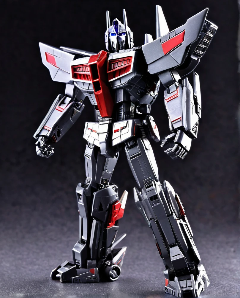 Transformers, grey red colour metal, as decepticon, full body, starscream,