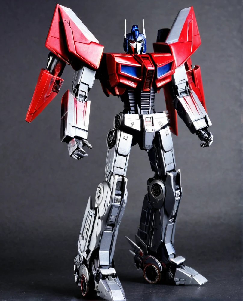 Transformers, grey red colour metal, as decepticon, full body, starscream,