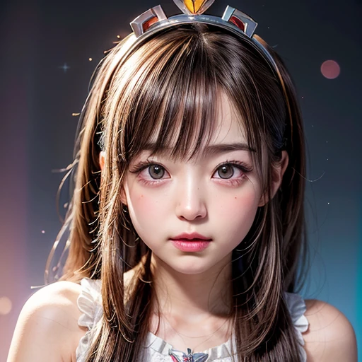 NSFW, 8k, High-level, absurd, masterpiece, best quality, primitive, very detailed CG, very detailed wallpaper, perfect lighting, Extremely detailed (((The personifying "Brooke Shields " as a TinyGirl))), MysticSight, Tyndall effect, Tyndall scattering, (Studio gray background with (many Dazzling RainbowColor particles BokeH)), (RoundlyButts, ThighGap), (Exposed:-0.9), (Assfocus with looking ahead), BREAK (NOGIZAKA face variations)  Extremely Detailed very KAWAII face variations, perfect anatomy, Childish, captivating gaze, elaborate detailed Eyes with (sparkling highlights:1.28), long eyelashes、Glossy RED Lips with beautiful details, Coquettish tongue, Rosy cheeks, Radiant PearlSkin with clear transparency . { (Dynamic LifeLike expressions:1.4) | (:d) }, (large eyes:-1) .