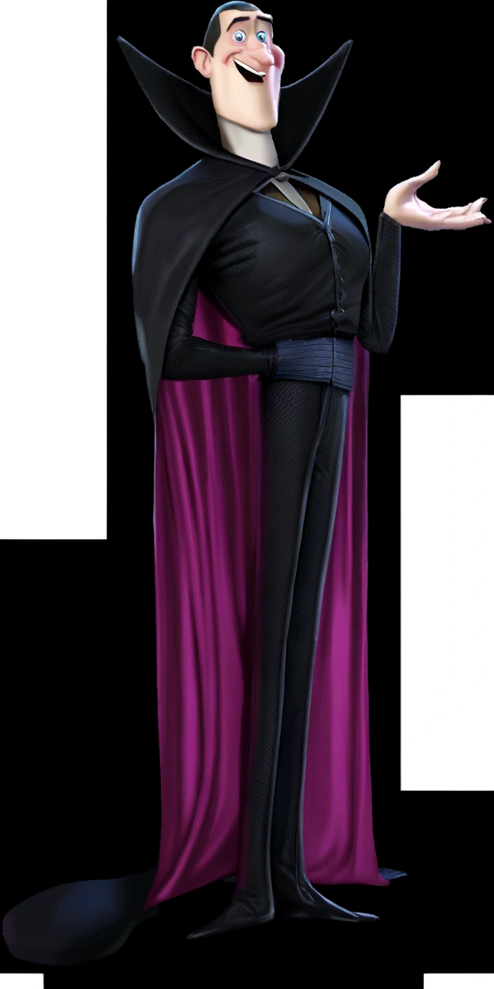 put Count Dracula in basketball clothes and have her hold a basketball in her hand en pixAr