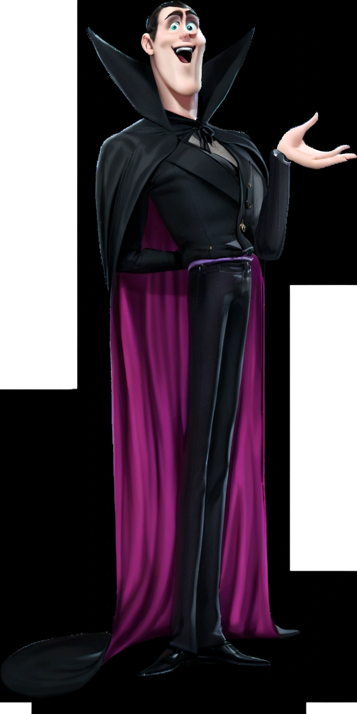 Put Count Dracula in basketball clothes and have him hold a basketball in his hand en pixAr