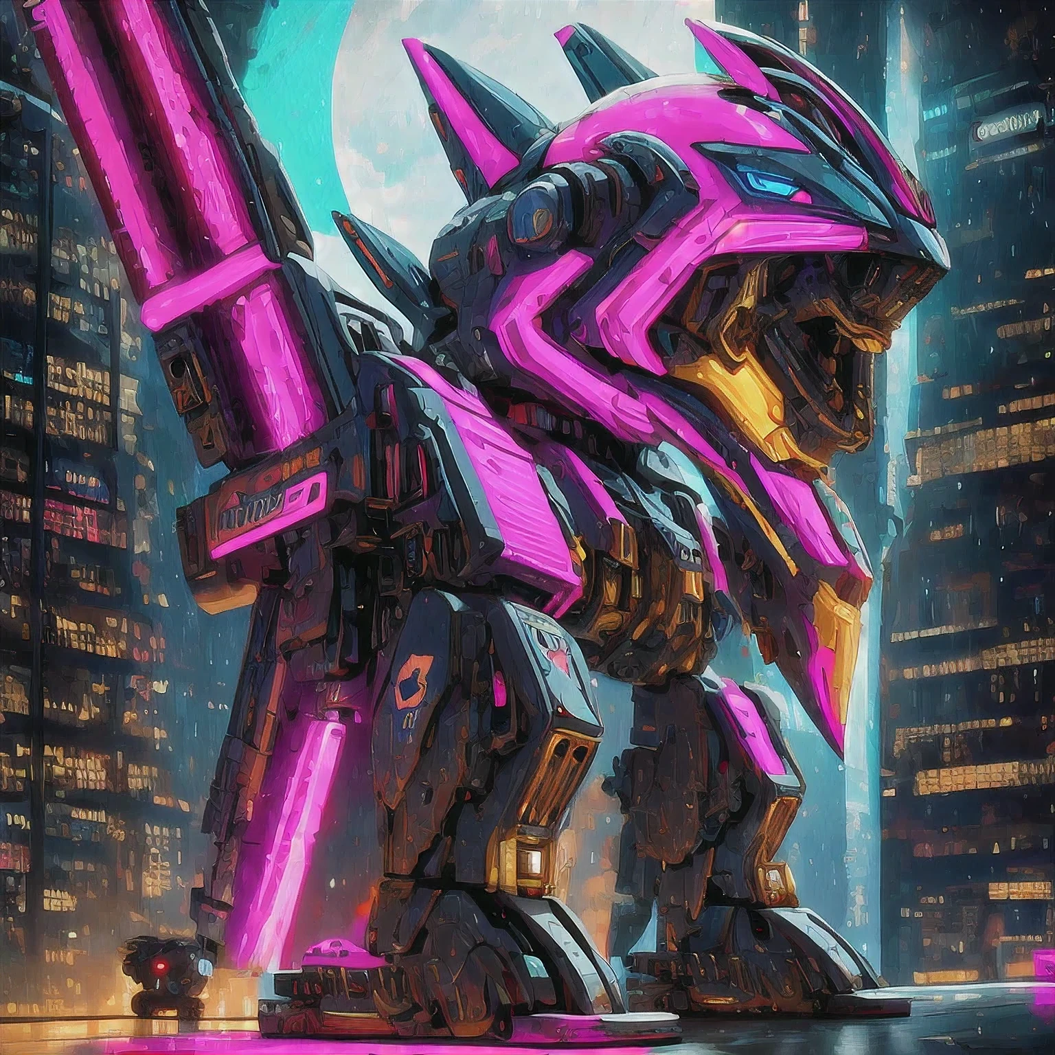 a close up of a robot with a star on top of it, robot mecha female dragon head, seapunk mecha, mecha animal, digital cyberpunk - anime art, zoids art, rat kind mecha, neon scales and cyborg tech, mecha hound, an anime large mecha robot, cyber mech, cyberpunk pikachu, digital cyberpunk anime art