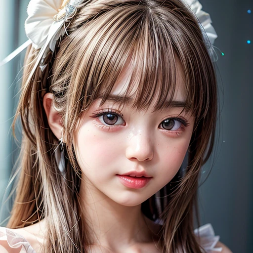 NSFW, 8k, High-level, absurd, masterpiece, best quality, primitive, very detailed CG, very detailed wallpaper, perfect lighting, Extremely detailed (((The personifying " Venus " as a Little Girl))), MysticSight, Tyndall effect, Tyndall scattering, Studio gray background with (many Dazzling RainbowColor particles BokeH:1.28), (RoundlyButts, ThighGap), (Exposed:0.4), (Assfocus with looking ahead), BREAK (NOGIZAKA face variations) Extremely Detailed very KAWAII face variations, perfect anatomy, Childish, captivating gaze, elaborate detailed Eyes with (sparkling highlights:1.28), long eyelashes、Glossy RED Lips with beautiful details, Coquettish tongue, Rosy cheeks, Radiant PearlSkin with clear transparency . { (Dynamic LifeLike expressions:1.4) | :d) }, (large eyes:-1) .