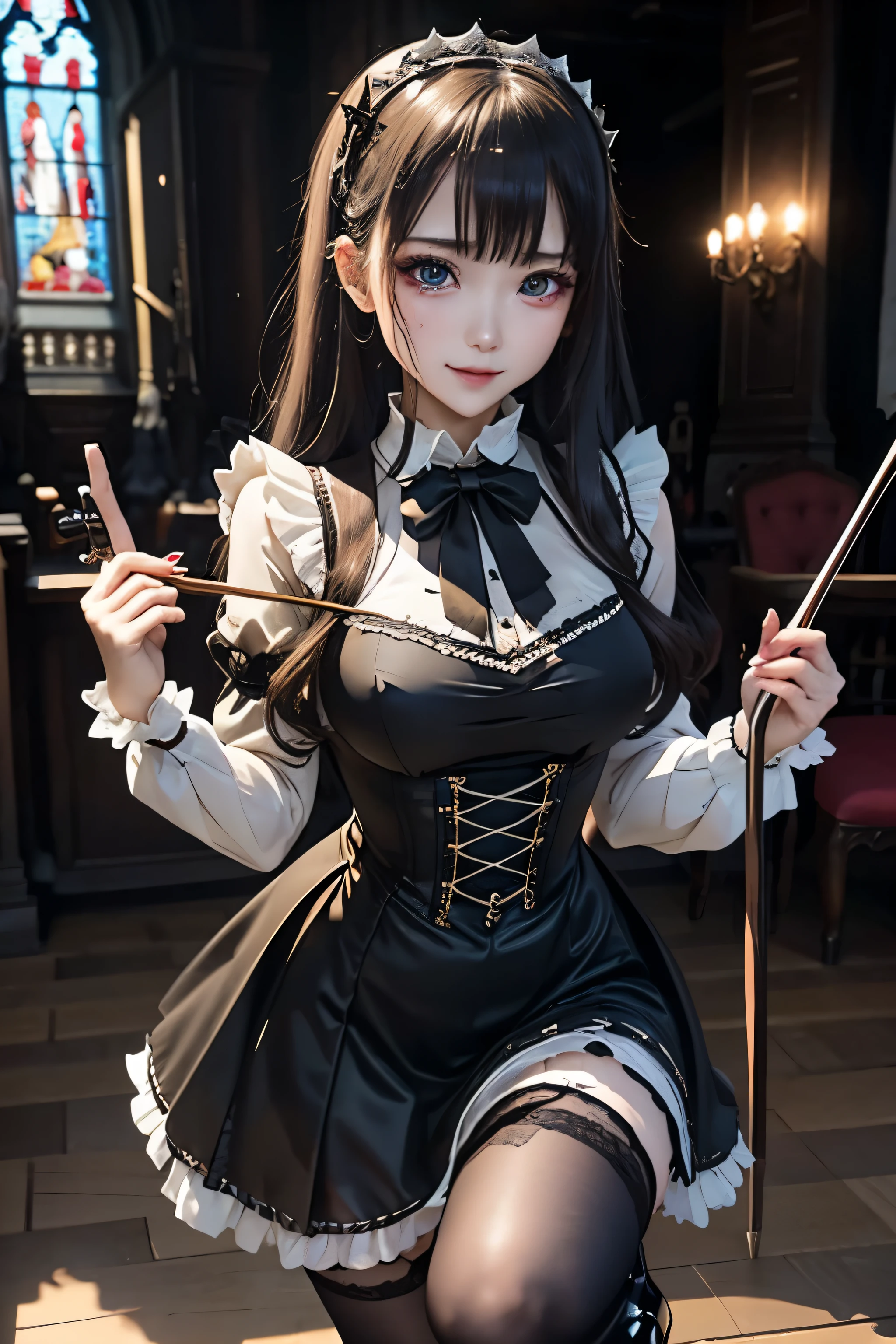 Hard Dark Gothic Makeup、Deep Night Sky、Horror、Black dark eyeshadow、sad、Good skin radiance、Dark Gothicメイク、Dark smile、palace、24-years-old、Embarrassed look、Dark Gothic、Obscene language、highest quality、Drunk face、紫のMaid clothes、Mysterious、Noble、sexy、Loving smile、Right blue eye, Left eye is red、Platform Heel Shoes、Heavy makeup、Gothic ta Clothing、Silver Hair、Long Hair Straight Hair、Cute Gothic Loliress、Beautiful Face、elegant features、Fascinating face、Stained glass is the background、Chest glistening with sweat、The room is dark、gothic long dress、Bell Sleeves、Wizard Sleeve、Decadent look、Sexually excited expression、Glossy thighs wet with water、Thighs that are wet and shiny with oil、Background of a room full of roses、The embroidery is pink、The dress has pink embroidery、Thigh-high socks、Knee-high socks、Gentle expression、Dark black eyeshadow、Stained glass and rose background、Female Duo、Female couple、dark church background、Stained glass、Black metal world、Dark Castle、Slender body、gothic long dress、Maid clothes、Victorian dresses、Her thighs glisten with sweat、My body is wet and shiny、Lots of glitter on the thighy thighs are sticky from 発汗、Sweat glistens on the thighs, The whole body is sweaty and shiny、Quite sweaty、My thighs are sweaty、My thighs are so wet、My thighs are shining with sweat、A lot of sweat glistens all over the body、Small breasts、Orchestra StageStage、Dynamic Angle、Play the violin gracefully、With a violin、Press the violin strings、violinist、orchestra performance、Thin thighs、slender、Violin body and strings、pantyhose、Hime cut straight hair、Are standing、