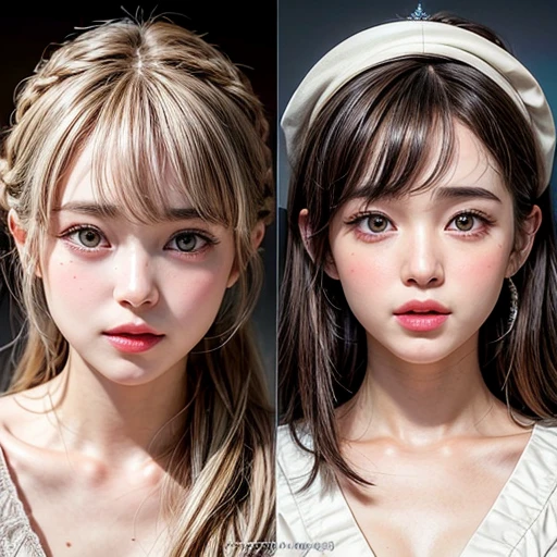NSFW, 8k, High-level, absurd, masterpiece, best quality, primitive, very detailed CG, very detailed wallpaper, perfect lighting, Extremely detailed (((The personifying " Isabelle Adjani " as a Little Girl))), MysticSight, Tyndall effect, Tyndall scattering, Studio gray background with (many Dazzling RainbowColor particles BokeH:1.28), (RoundlyButts, ThighGap), (Exposed:0.4), (Assfocus with looking ahead), BREAK (NOGIZAKA face variations) Extremely Detailed very KAWAII face variations, perfect anatomy, Childish, captivating gaze, elaborate detailed Eyes with (sparkling highlights:1.28), long eyelashes、Glossy RED Lips with beautiful details, Coquettish tongue, Rosy cheeks, Radiant PearlSkin with clear transparency . { (Dynamic LifeLike expressions:1.4) | :d) }, (large eyes:-1) .