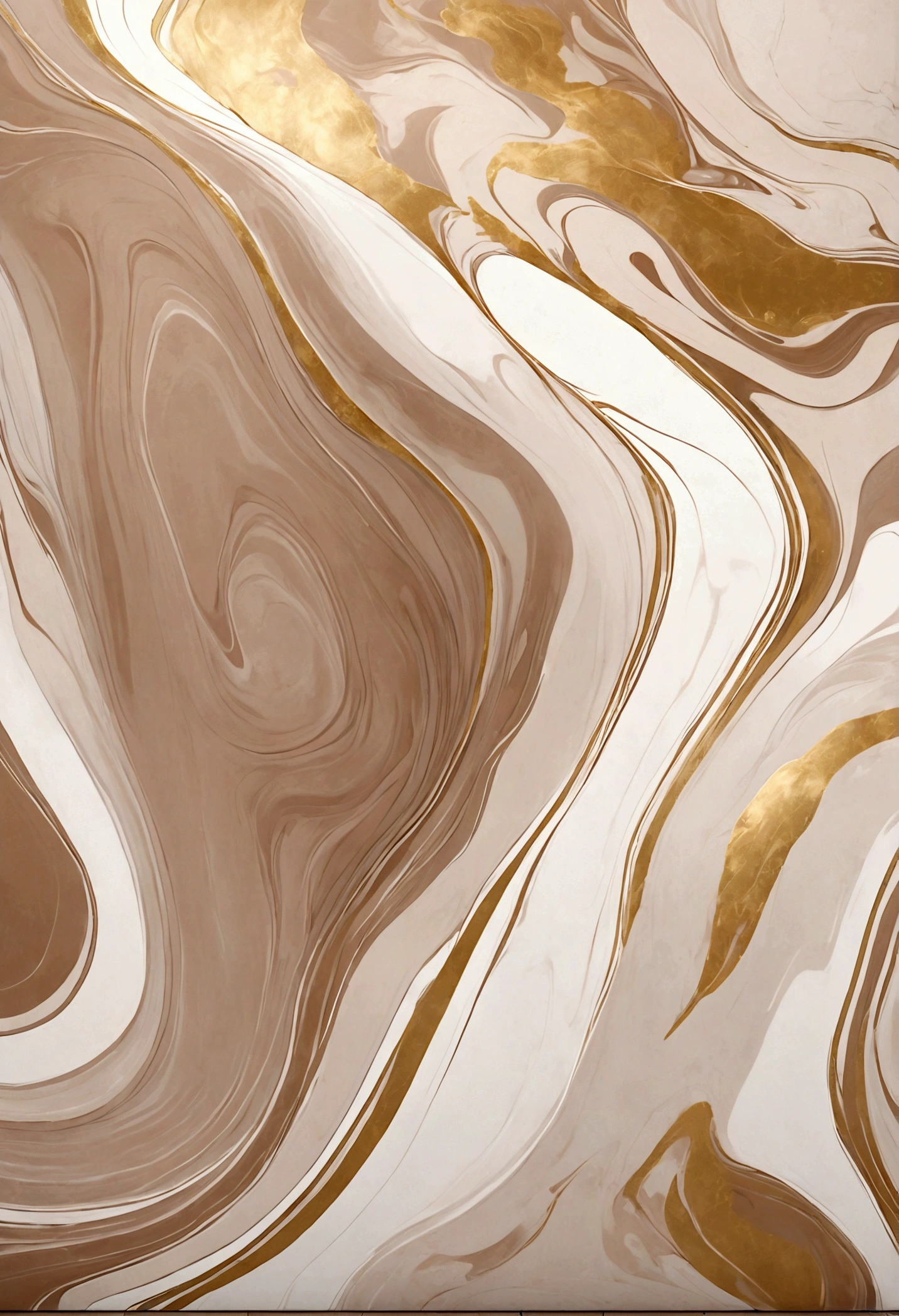 Light chocolate abstract marble texture with gold highlights