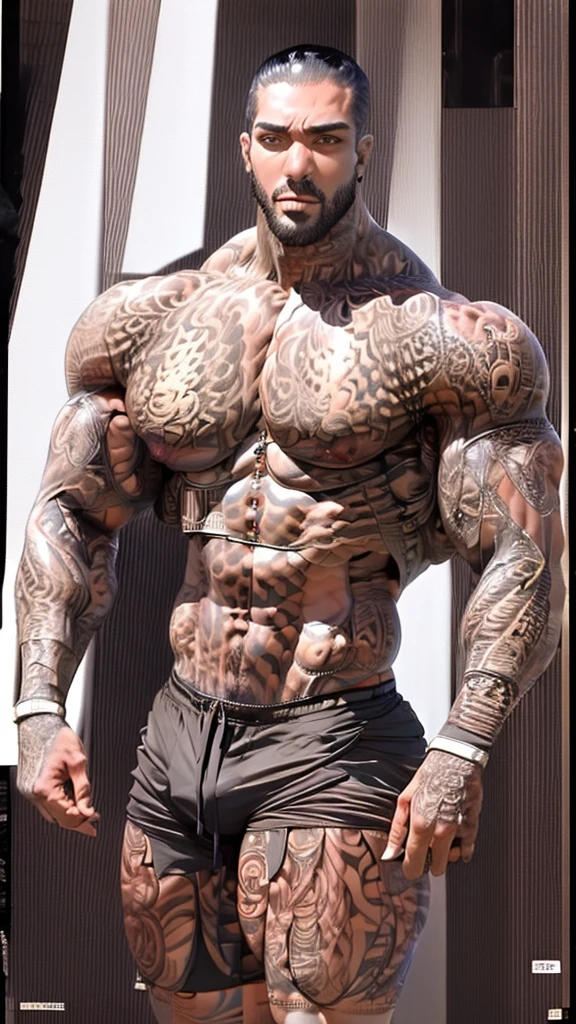 (best quality, high resolution, Artwork:1.2), standing, posing, smiling, Horny, Latin Beauty, (((Huge male bodybuilder:1.15))), huge muscular ass, (wide hips), (Slim waist) , (((Broad shoulders))), ((((huge breasts)))), nervous, (black hair), feather crown carnival, shaved hair, black hair, full body, Glossy skin, tanned skin, hands on the hips, vibrant, wearing nervous carnival attire, sensual manga line art manga panels