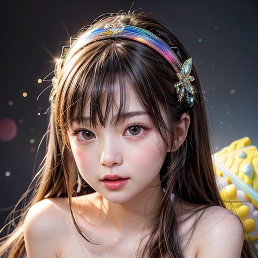 NSFW, 8k, High-level, absurd, masterpiece, best quality, primitive, very detailed CG, very detailed wallpaper, perfect lighting, Extremely detailed (((The personifying " Shenron " as a  Girl))), MysticSight, Tyndall effect, Tyndall scattering, Studio gray background with (many Dazzling RainbowColor particles BokeH:1.28), (RoundlyButts, ThighGap), (Exposed:0.4), (Assfocus with looking ahead), BREAK (NOGIZAKA face variations) Extremely Detailed very KAWAII face variations, perfect anatomy, Childish, captivating gaze, elaborate detailed Eyes with (sparkling highlights:1.28), long eyelashes、Glossy RED Lips with beautiful details, Coquettish tongue, Rosy cheeks, Radiant PearlSkin with clear transparency . { (Dynamic LifeLike expressions:1.4) | :d) }, (large eyes:-1) .