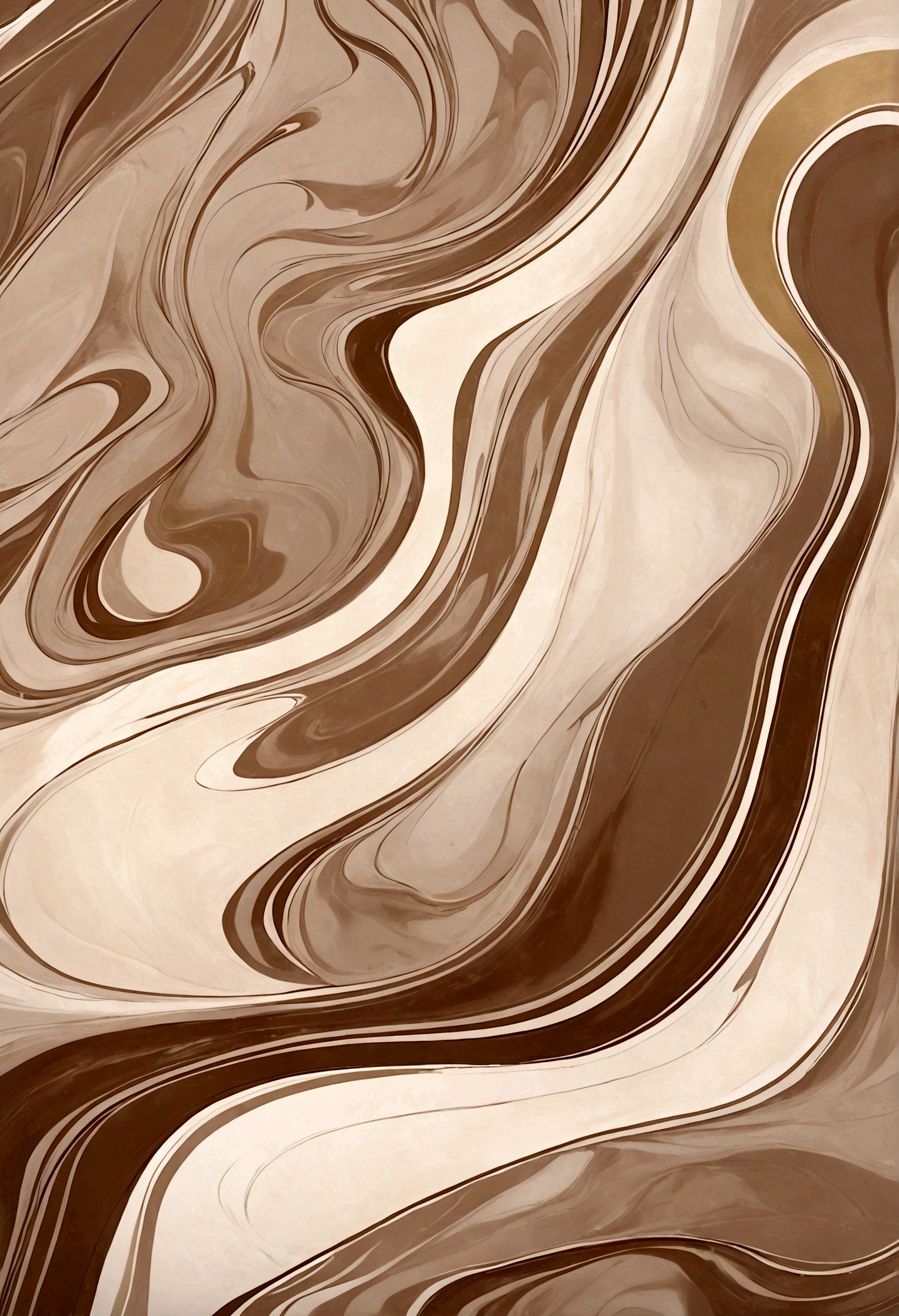 Light chocolate abstract marble texture with gold highlights