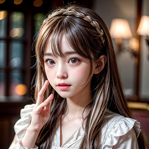 NSFW, 8k, High-level, absurd, masterpiece, best quality, primitive, very detailed CG, very detailed wallpaper, perfect lighting, Extremely detailed (((The personifying " hermione granger " as a Little Girl))), MysticSight, Tyndall effect, Tyndall scattering, Studio gray background with (many Dazzling RainbowColor particles BokeH:1.28), (RoundlyButts, ThighGap), (Exposed:0.4), (Assfocus with looking ahead), BREAK (NOGIZAKA face variations) Extremely Detailed very KAWAII face variations, perfect anatomy, Childish, captivating gaze, elaborate detailed Eyes with (sparkling highlights:1.28), long eyelashes、Glossy RED Lips with beautiful details, Coquettish tongue, Rosy cheeks, Radiant PearlSkin with clear transparency . { (Dynamic LifeLike expressions:1.4) | :d) }, (large eyes:-1) .