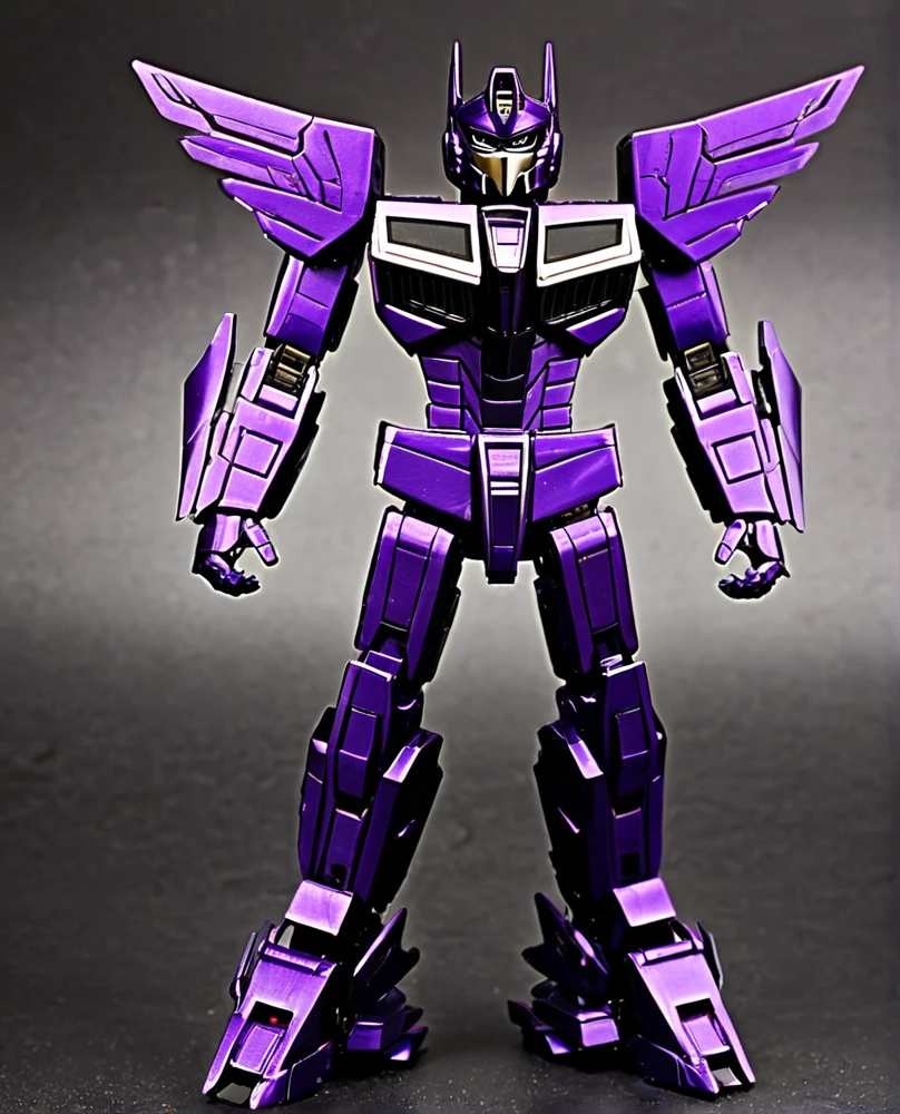 Transformers, purple black colour metal, as decepticon, full body, skywarp