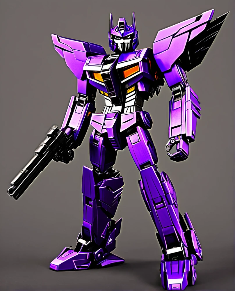 Transformers, purple black colour metal, as decepticon, full body, skywarp