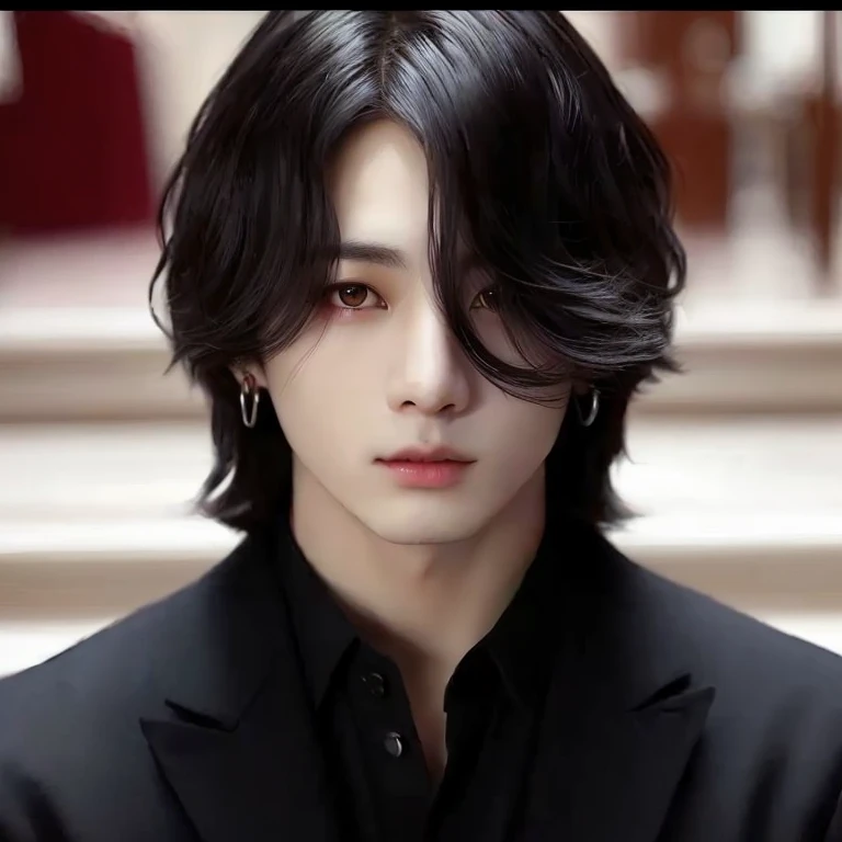 hay un hombre con una chaqueta negra y una camisa negra, jungkook, cai xukun, inspirado en Yanjun Cheng, Fotorrealista!!!!!!! Estilo de Arte, yoongi de pelo negro, inspirado en jeonseok lee, beautiful androgynous prince, realistic anime art style, kim taejin, estilo de realismo anime, kim doyoung, jinyoung shin, Inspirado por Zhang Han