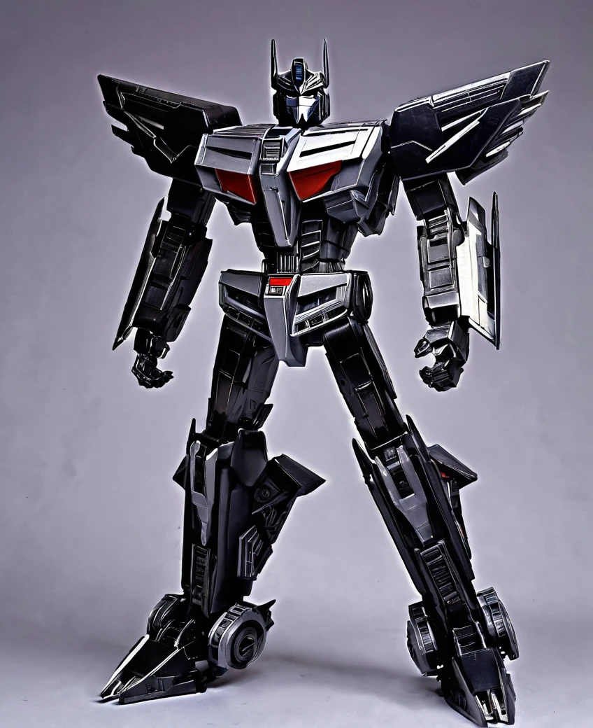 Transformers, black colour metal, as decepticon, full body, starscream