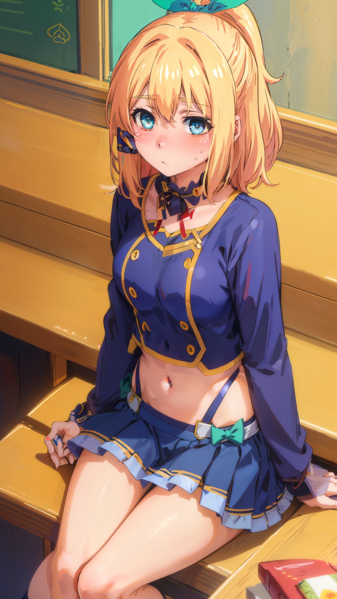 best quality, (masterpiece:1.2), detailed, medieval,
Rumia Tingel,
1girl, solo, ((blush)),
medium hair, blonde hair, short ponytail, blue eyes, green bow, x hair ornament,
((( blue eyes, ultra-detailed eyes))),
((blush)), medium breasts, medium hair, perfect anatomy, healthy skin, glowing eyes, cat ears. (((((navel, healthy skin))))), confident,(( riding machine))