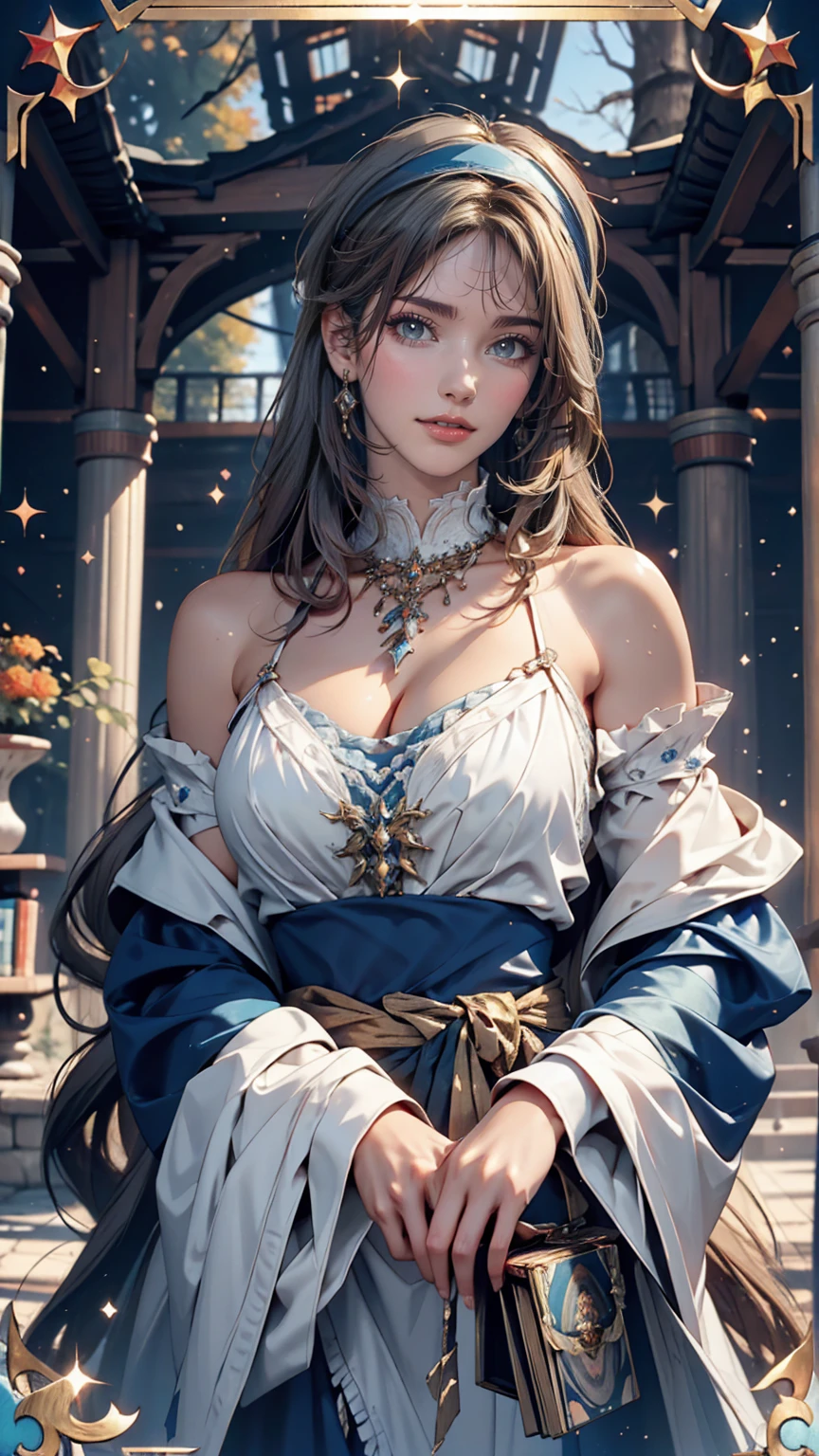 (8k, highest quality, masterpiece: 1.2), (highest quality: 1.0), (Ultra-high resolution: 1.0), watercolor, Beautiful woman, (Sparkling Eyes,Blue Eyes),shoulder, head band, Agnes Cecil, Bust, Super bright design, pastel colour, Autumn Light, Moody Gray, Rough style Alexei Savrasov, Ivan Shishkin, Ilya Repin, (Card Retouching: 1.2), 2D, (oil: 1.2) Very detailed