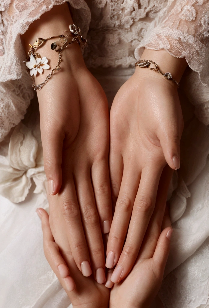 grandmother, Both hands are shown in front, Beautiful hands