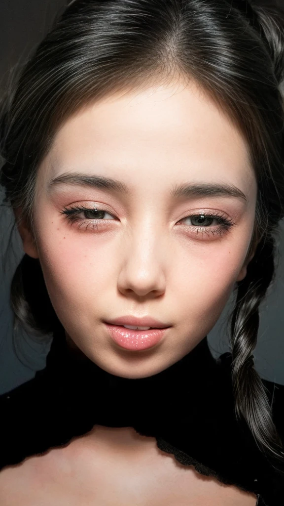 a girl with a scornful expression on her face, beautiful detailed eyes, beautiful detailed lips, extremely detailed eyes and face, long eyelashes, cold and icy gaze, sharp facial features, intense emotions, dark and moody atmosphere, dramatic lighting, chiaroscuro effect, gothic aesthetic, muted color palette, cinematic composition, high contrast, photorealistic, 8k, best quality, masterpiece