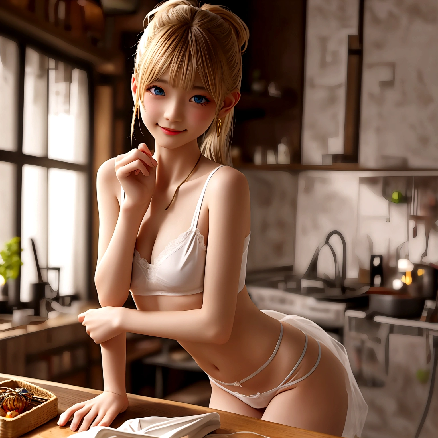 2 位Very漂亮的瑞典16 歲漂亮的女孩、 white blond hair、 （（ Sexy and gorgeous transparent underwear and panties with gold rims））、(Colorful transparent underwear and panties) 、Very、 shiny skin、 white skinned、 a smile、 beautiful bangs、 long and straight、 2位絲般美麗的white blond hair女郎、 shiny hair、 Extra long ponytail、 Eyeliner、 a small face、 Extra large firm breasts、 crystal clear ocean blue eyes、 shining with beautiful light、 Earrings, pendants, headwear and bracelets hanging from the ears、beautiful and smart girl、 Taking a top-body photo while cooking in an indoor restaurant、 Looking to the future