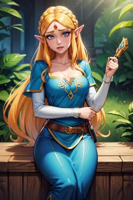 princess zelda, 1 garota, artist request, cinto, cabelo loiro, camisa azul, livro, Botas, inexpressivo, corpo todo, olhos verdes, high resolution, olhando para o espectador, Magia, nintendo, pants, Orelhas pontudas, camisa, cabelo curto, fundo simples, Sozinho, A Lenda de Zelda, A Lenda de Zelda: sopro da natureza, A Lenda de Zelda: Tears of the Kingdom, flor feita de luz, Magia