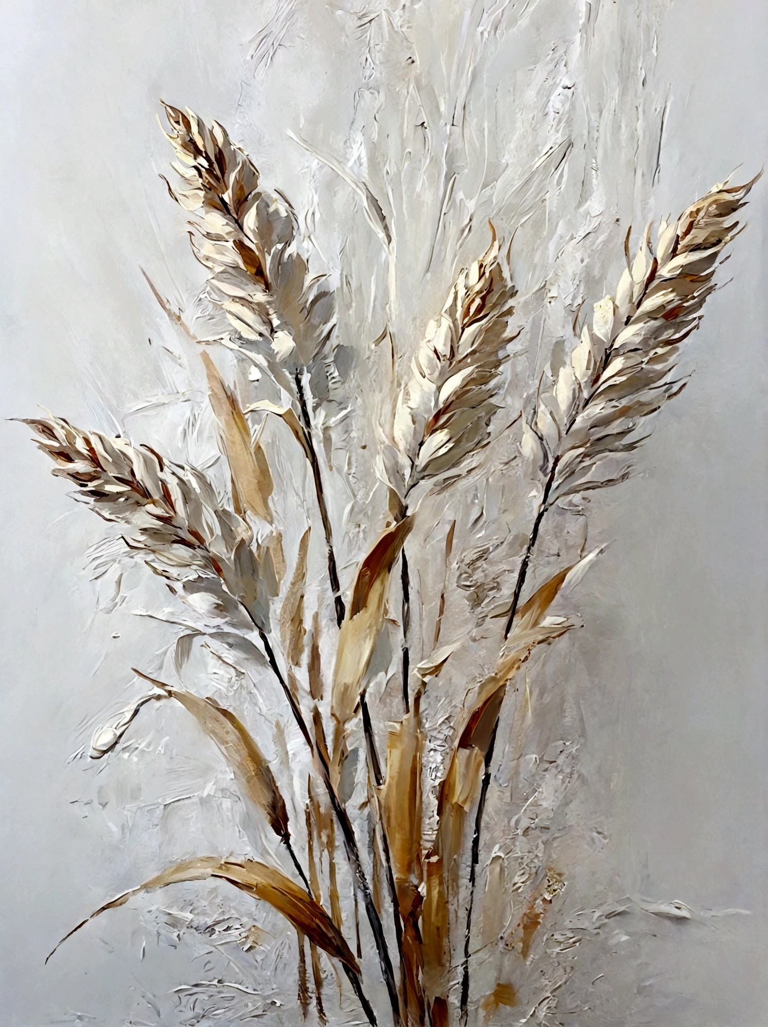 reed,vanilla,bright,White background,emotion,emotion,Thick textured paint,