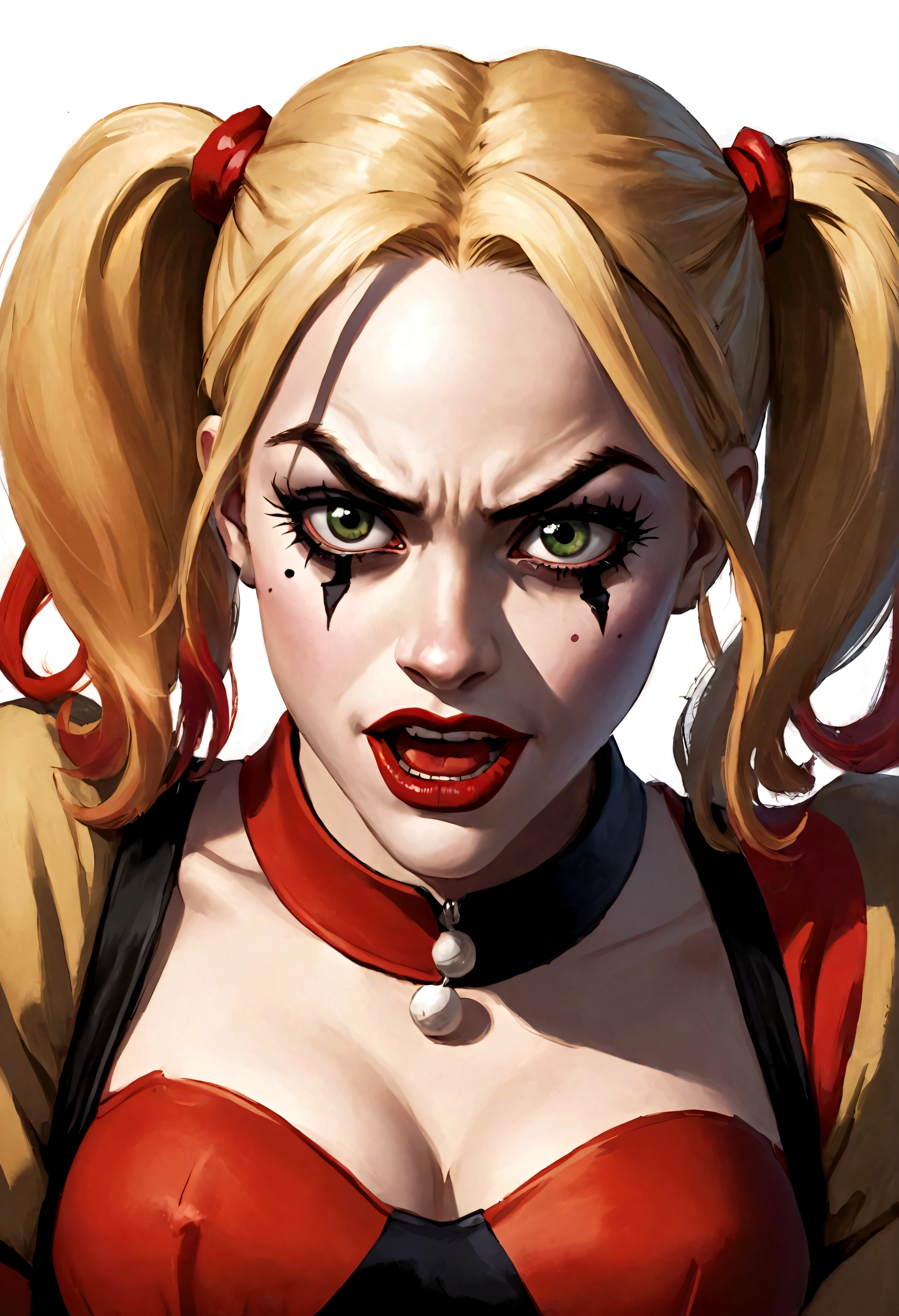 Harley Quinn is making a disgusted face