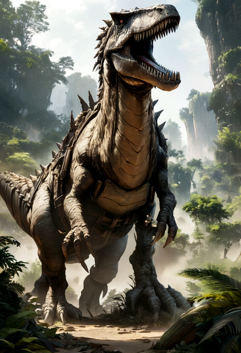 Dinosaurs resist waves,jungle,Super Large Reality,Ancient