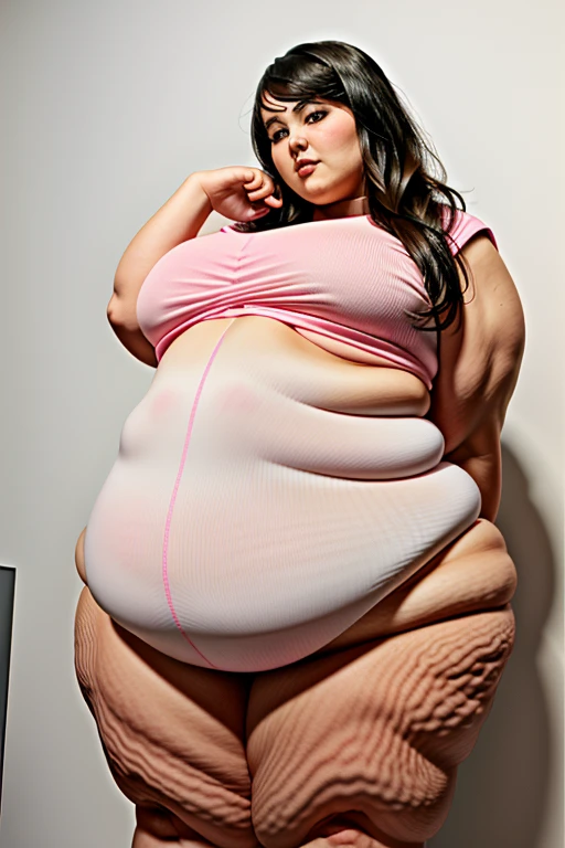 severe obesity, thick waist, (big belly:1.5), (obese belly:1.5), (waist circumference above 125cm:1.3), upper body obesity