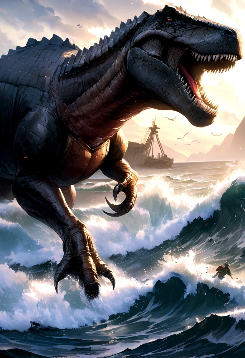 Realistic、Tyrannosaurus resists the waves,Super Large Reality