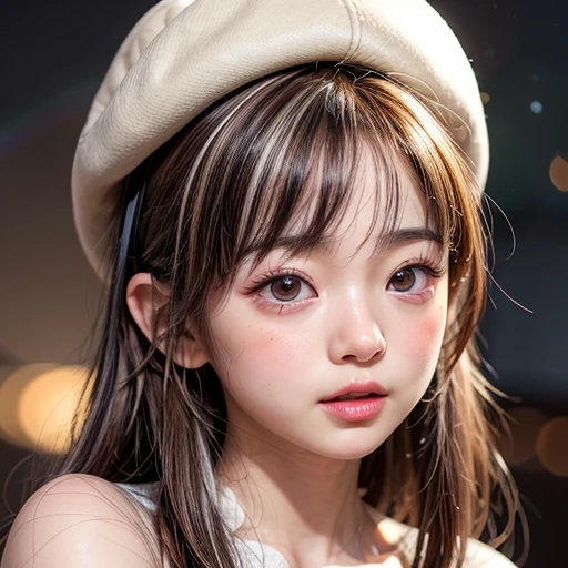 NSFW, 8k, High-level, absurd, masterpiece, best quality, primitive, very detailed CG, very detailed wallpaper, perfect lighting, Extremely detailed (((The personifying " Usopp " as a Little Girl))), MysticSight, Tyndall effect, Tyndall scattering, Studio gray background with (many Dazzling RainbowColor particles BokeH:1.28), (RoundlyButts, ThighGap), (Exposed:0.4), (Assfocus with looking ahead), BREAK (NOGIZAKA face variations) Extremely Detailed very KAWAII face variations, perfect anatomy, Childish, captivating gaze, elaborate detailed Eyes with (sparkling highlights:1.28), long eyelashes、Glossy RED Lips with beautiful details, Coquettish tongue, Rosy cheeks, Radiant PearlSkin with clear transparency . { (Dynamic LifeLike expressions:1.4) | :d) }, (large eyes:-1) .