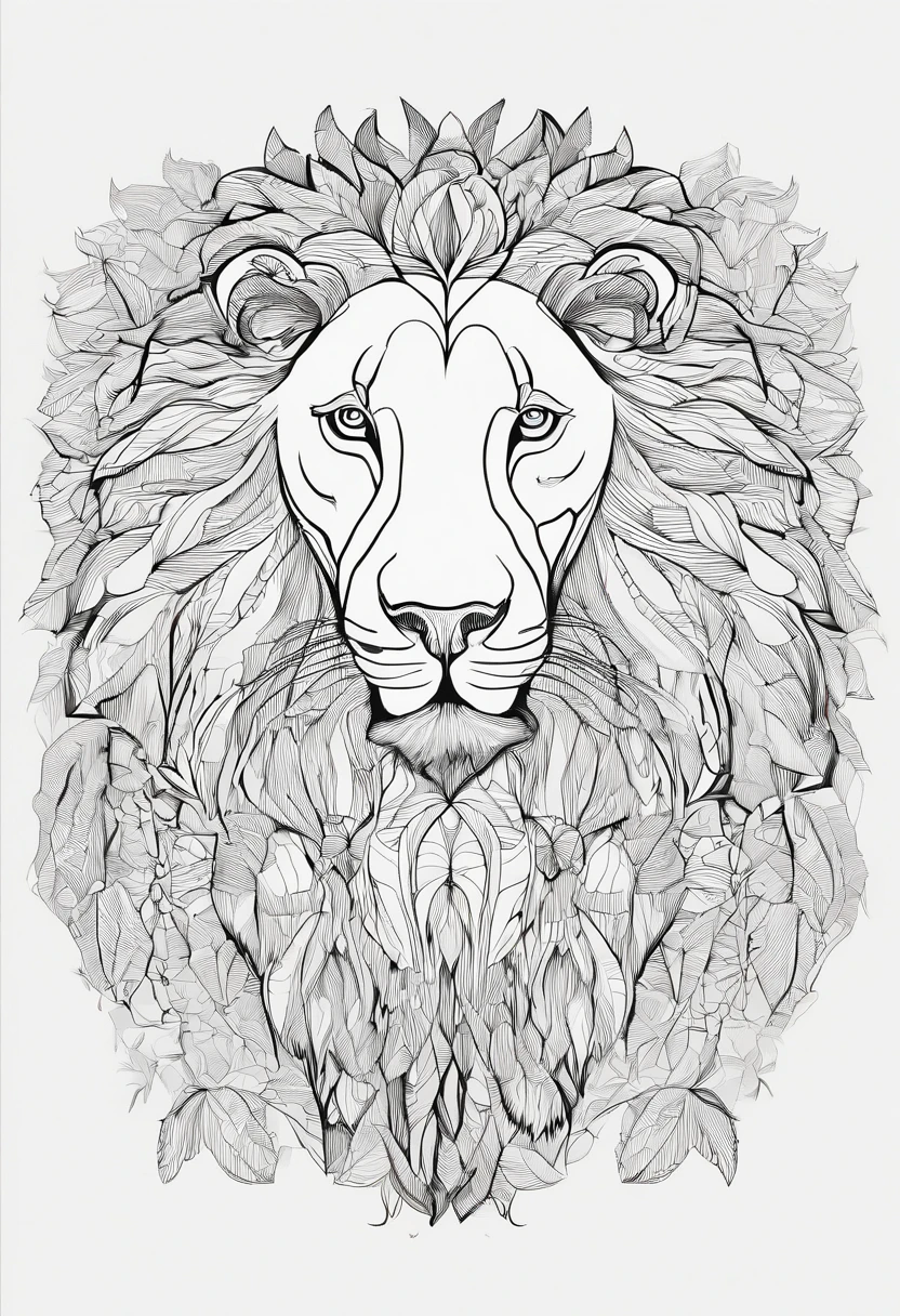 Zoo animal lion black and white