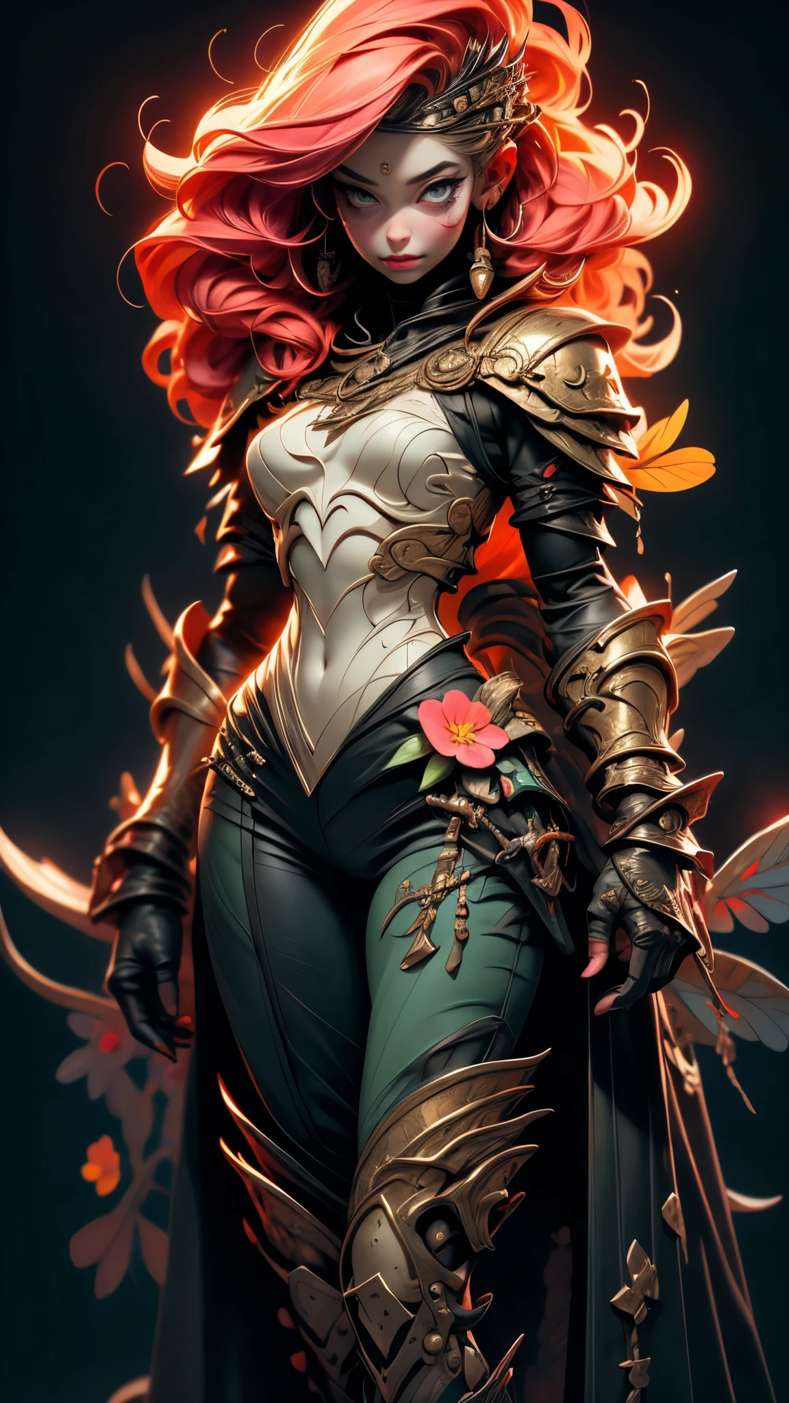 (best quality,4k,8k,highres,masterpiece:1.2),ultra-detailed,(best quality,realistic:1.2), lovely woman, Beautiful girl shaman, wearing mask made of wood, field of poppy flowers, portrait, standing in an s-shape, green ringlets, sexy breast, 4k , great details and colours, sunset, play, joy, beauty, harmony, portrait, soft lighting, vibrant colors, HDR, 8k, absurdres, cinestill 800, sharp focus, add_detail:2, Ultra HD | | | ((Fullbody-shot)) add_detail:2 (1woman, solo)