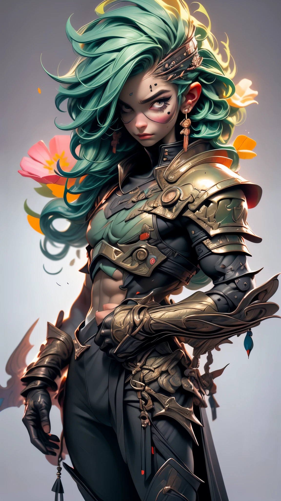 (best quality,4k,8k,highres,masterpiece:1.2),ultra-detailed,(best quality,realistic:1.2), lovely woman, Beautiful girl shaman, wearing mask made of wood, field of poppy flowers, portrait, standing in an s-shape, green ringlets, sexy breast, 4k , great details and colours, sunset, play, joy, beauty, harmony, portrait, soft lighting, vibrant colors, HDR, 8k, absurdres, cinestill 800, sharp focus, add_detail:2, Ultra HD | | | ((Fullbody-shot)) add_detail:2 (1woman, solo)
