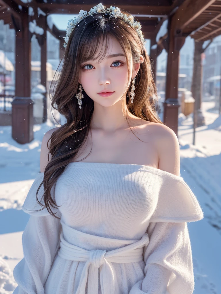 ((highest quality)), ((masterpiece)), (Verbosity:1.4), Beautiful cyberpunk woman images,hdr(HighDynamicRange),Ray Tracing,NVIDIA RTX,Hyper Resolution,Illusory 5,Subsurface Scattering,PBR Textures,Post-processing,Anisotropic Filtering,Depth of written boundary,Maximum definition and clarity,Multilayer Texture,Albedo and specular maps,Surface coloring,Mitsuya Precision Material Interaction Simulation,Perfect proportions,Rendering with Octane,Two-color light,Large Diameter,Low ISO,White balance,Three-point rule,8K raw data,Beautiful bright blue pupils,Off-the-shoulder clothing,Fine pupil,Delicate face and eyes,Long eyelashes,blush,Delicate and fluffy hair,Pink Lips,pure,Cute Face,Sweet girl,Artistic Sense、Casual wear、Advanced Sense、Beautiful hair accessories、Large Breasts、Long hair and waist、Hair blowing in the wind、curl、Snow-white fluffy hair、Positive light information