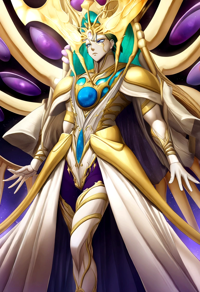 close-up de (personagem de anime masculino:1.3), (olhos de duas cores:1.3)com um roxo e um branco,orelhas de coelho,standing
