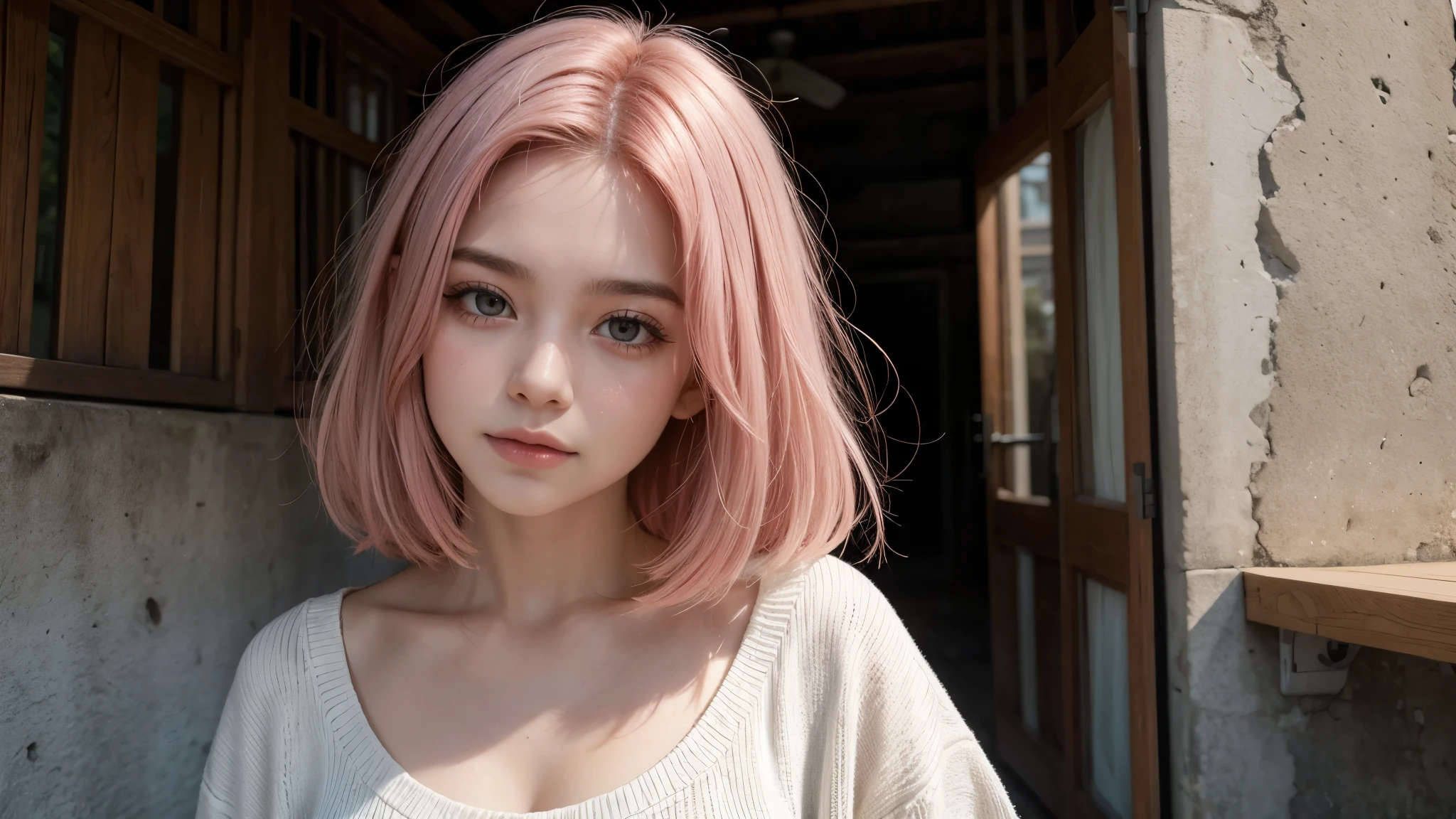 cabelo rosa nariz pontudo