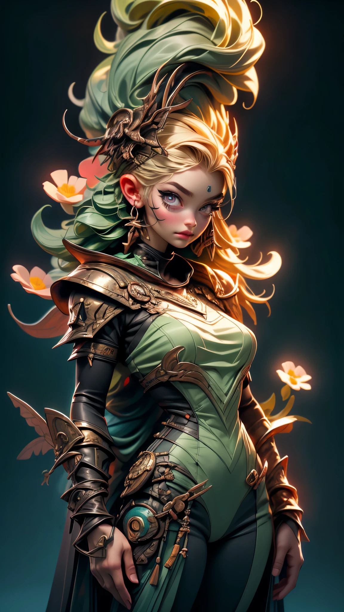 (best quality,4k,8k,highres,masterpiece:1.2),ultra-detailed,(best quality,realistic:1.2), lovely woman, Beautiful girl shaman, wearing mask made of wood, field of poppy flowers, portrait, standing in an s-shape, green ringlets, sexy breast, ample breasts, curvy hips, sunset, play, joy, beauty, harmony, portrait, soft lighting, vibrant colors, HDR, 8k, absurdres, cinestill 800, sharp focus, add_detail:2, Ultra HD | | | ((Fullbody-shot)) add_detail:2 (1woman, solo)
