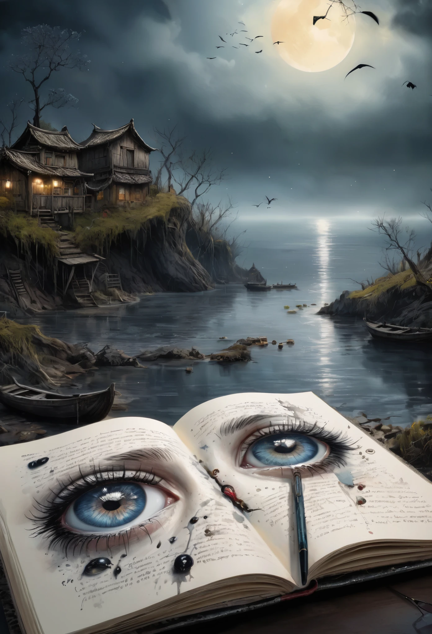someone wrote a notepad with a heart on it and a pair of glasses, notebook, large)}], cutie, [ forgetful ], fanart, special, doodle, [ realistic photo ]!!, [ [ hyperrealistic ] ], cute, on a notebook page, colored, wallpaper”, beautiful image, you're something special, childhood memory, beutiful, header text”,eyes extremely detailed,intricate details eyes,eyes extremely detailed, high detailed eyes,16k resolution, eyes anatomically correct,Ultra HD,HDR,hyper realism, hyper detailed,extremely Realism,Ultra Detailed,body logically correct,Extremely detailed,High contrast,Masterpiece,Realism,Ultra Detailed, intricate details,realistic humid leather, cinematic style,irina yermolova,high contrast,hdr,extremely detailed, [deep night landscape],masterpiece,intricate details,faded,eyes extremely detailed,Silverclaw,view from height,full-body-shot,High contrast,Masterpiece,Realistic,Ultra Detailed,intricate details,realistic humid skin,extremly intricate,realism,photorealism, cinematic style,irina yermolova,HDR,((Wangechi Quality)),extremely detailed, [night landscape],masterpiece,intricate details,faded,eyes extremely detailed, high detailed eyes,16k resolution,RAW, Nikon Z9,chinese orc's village of fishers on seaside,authentic,full body length,Labradorite babygirl,native italian troll ,pretty face,eyebrow up,full body shot,ominous landscape,glate gray atmosphere,by art Simon Stalenhag,Nicola Samori,(((Wangechi Mutu))),prime colors,urban,extremely detailed,masterpiece,intricate details,faded,eyes extremely detailed, high detailed eyes,4k resolution,RAW, Nikon Z9