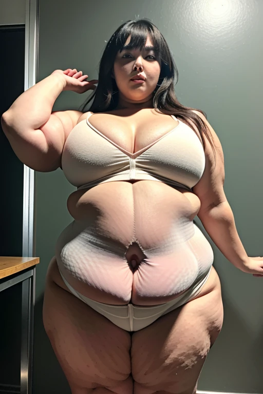 severe obesity, thick waist, (big belly:1.5), (obese belly:1.5), (waist circumference above 125cm:1.3), upper body obesity, wide chest, narrow hip