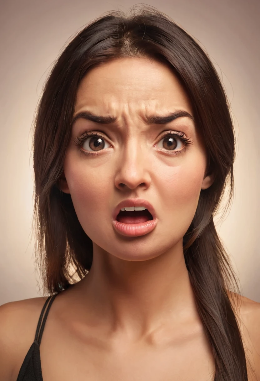 disgusted face. female.